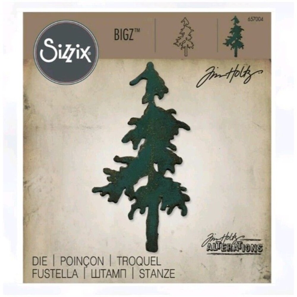 Retired Pine Tree Sizzix Bigz Tim Holtz Alterations Nature Die #657004